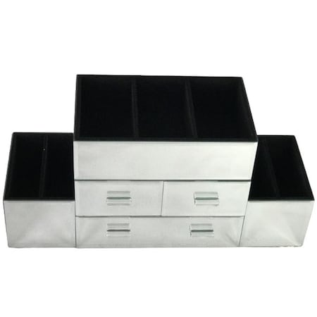 Jiallo Mirrored Jewelry Organizer with 3 Drawers and 7 Compartments 33018